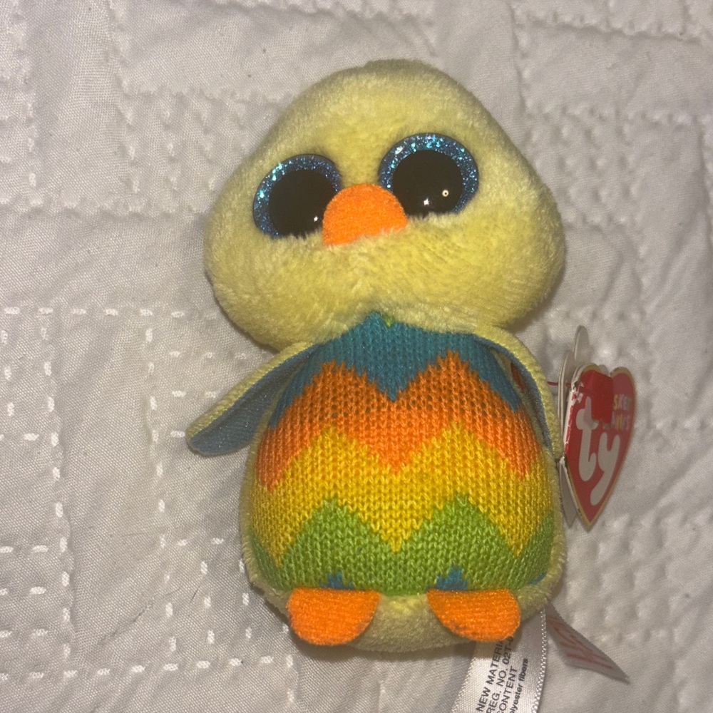 Ty Basket Beanies Colorful Plush Chick Tweet
